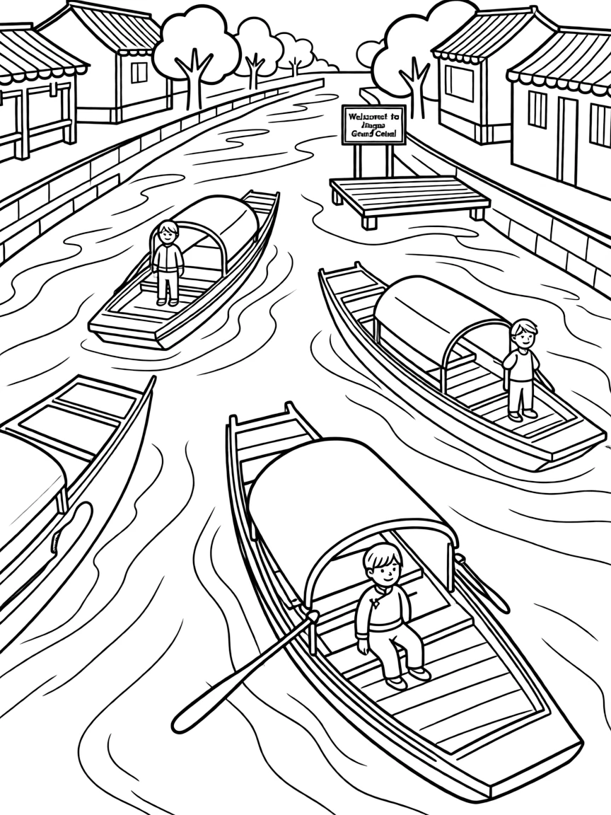 (Jiangsu) Grand Canal with traditional boats