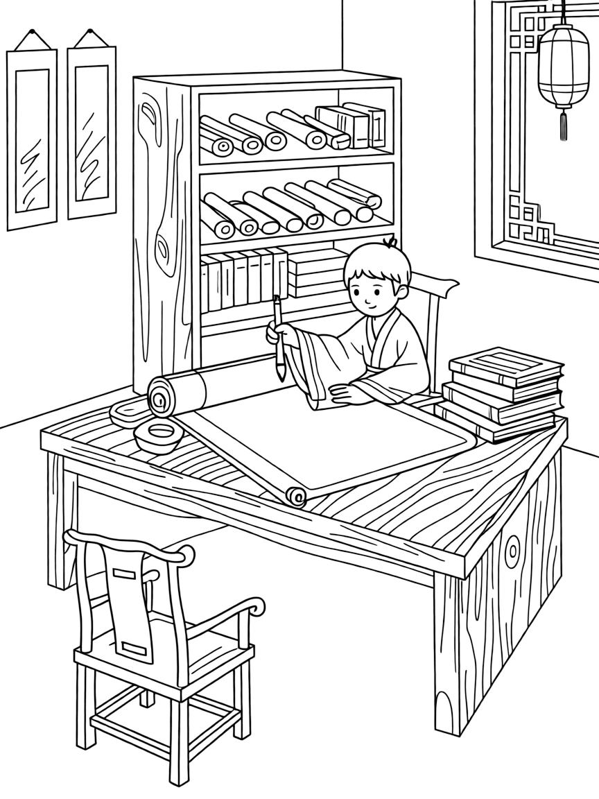 (Jiangsu) Traditional Chinese scholar's study