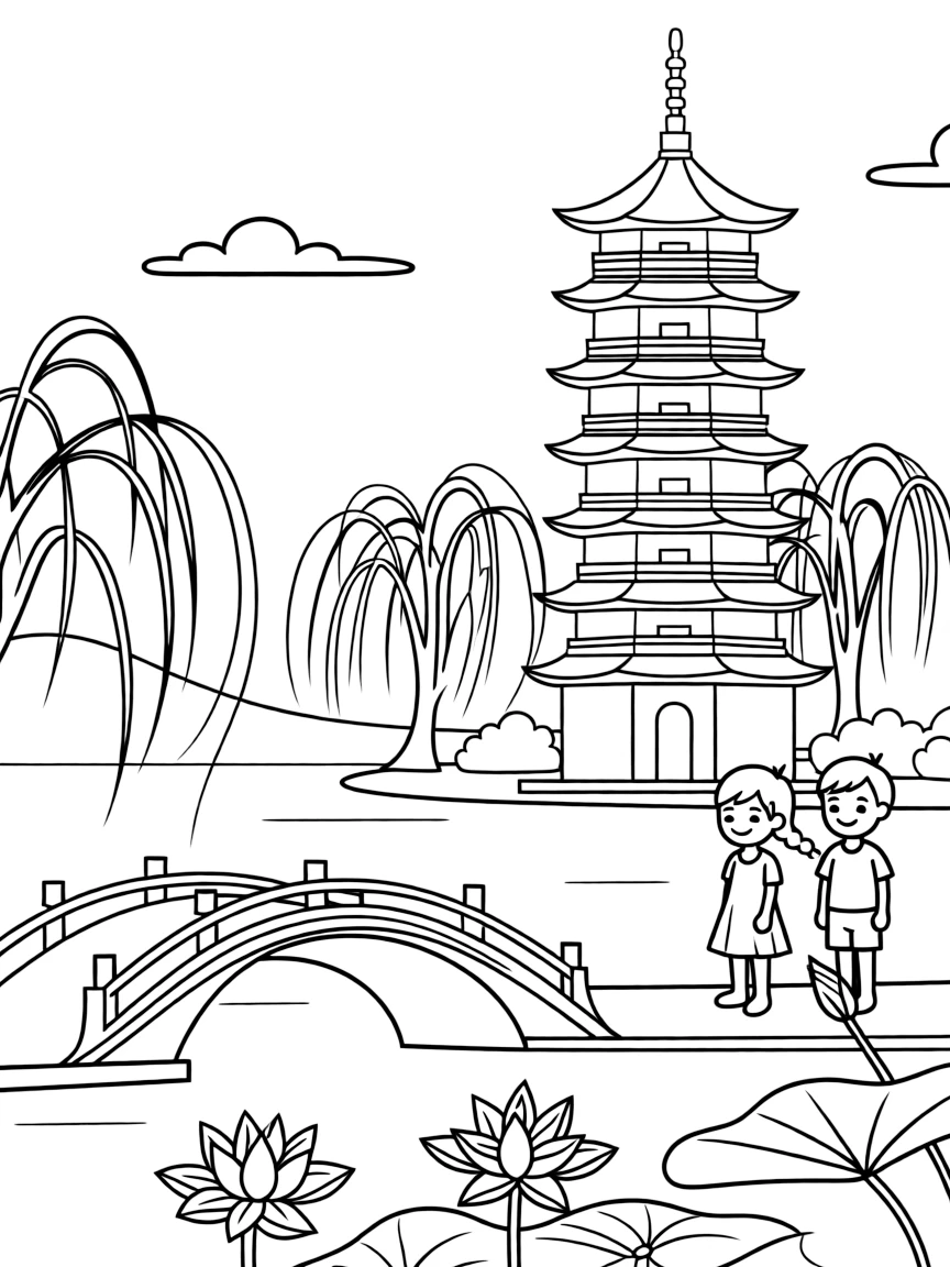 (Zhejiang) West Lake in Hangzhou with pagoda