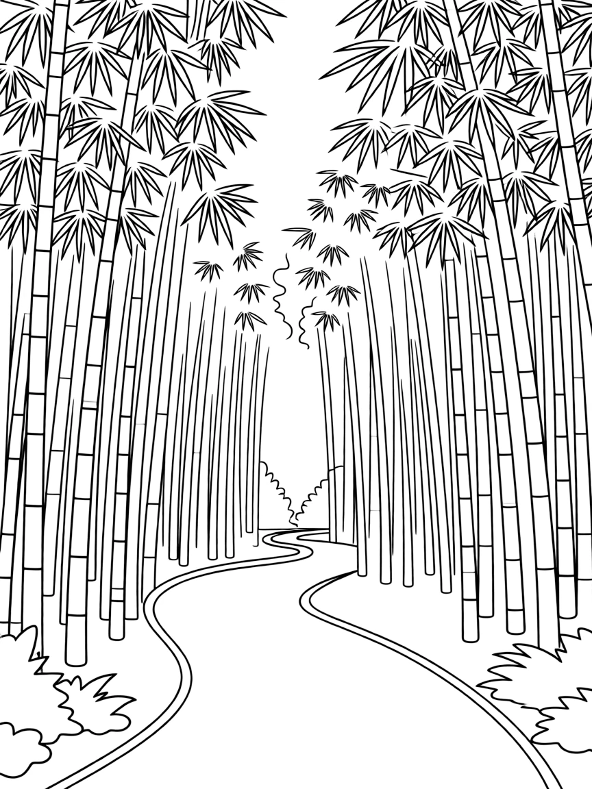(Zhejiang) Bamboo forest with walking path