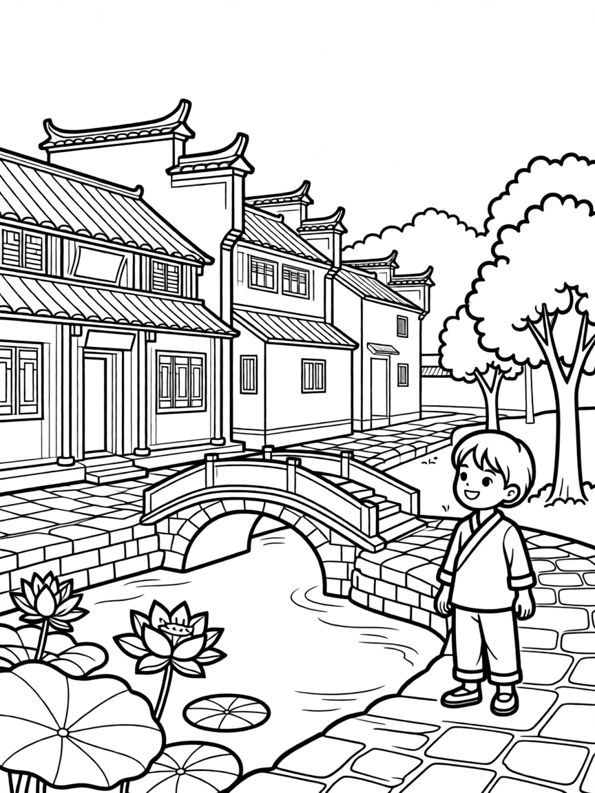 (Anhui) Ancient villages of Hongcun with traditional architecture
