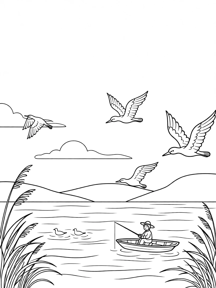 (Jiangxi) Poyang Lake with migratory birds