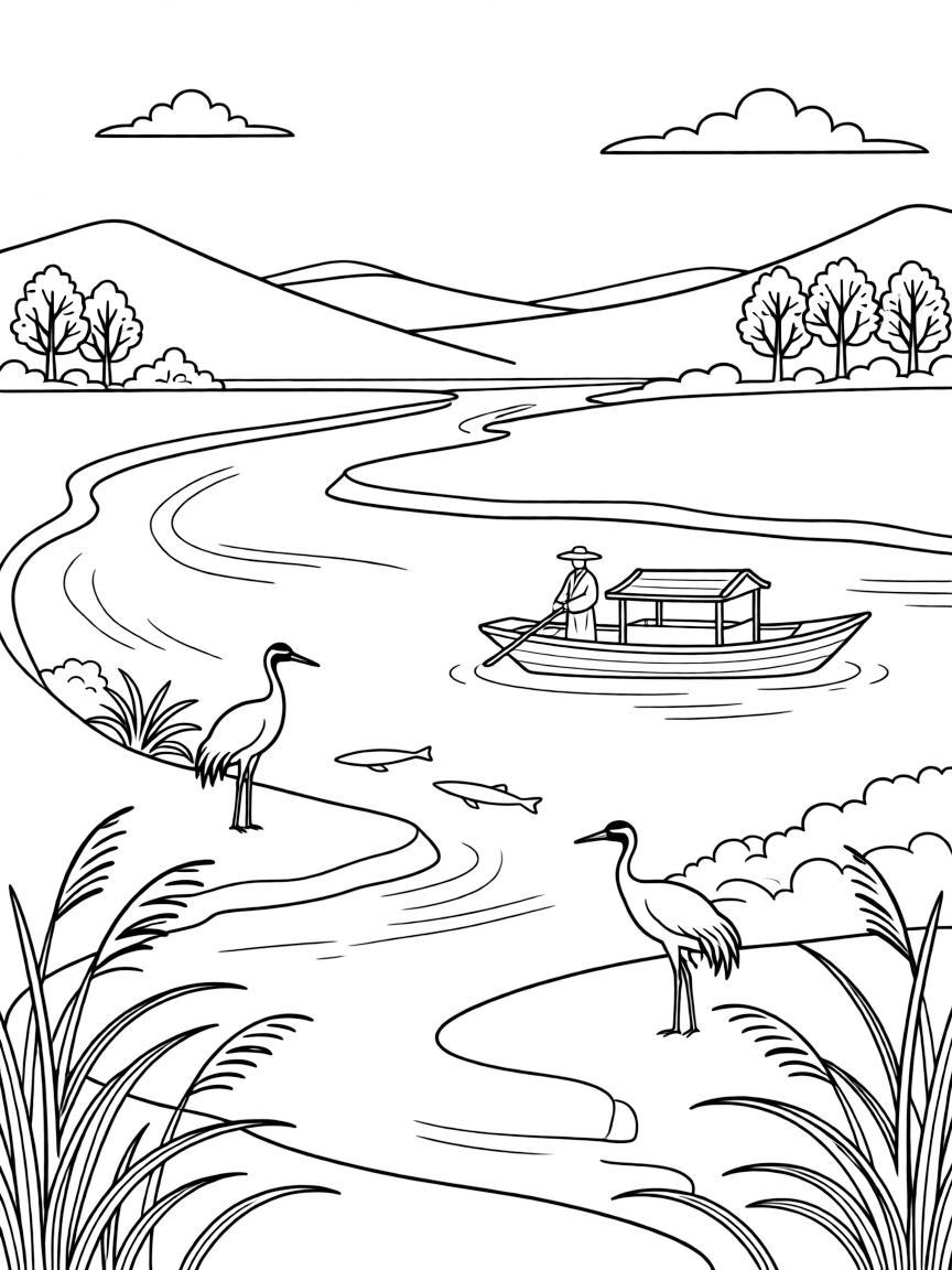 (Shandong) Yellow River delta landscape