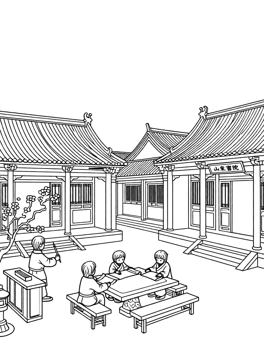 (Shandong) Traditional Chinese academy courtyard