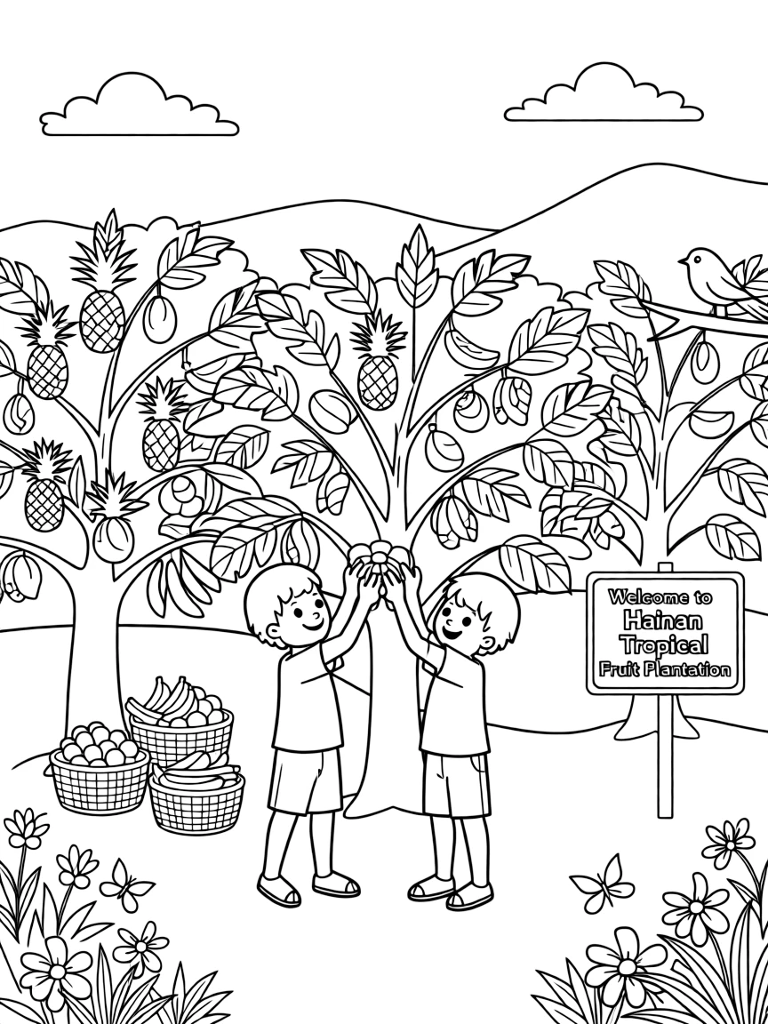 (Hainan) Tropical fruit plantation scene