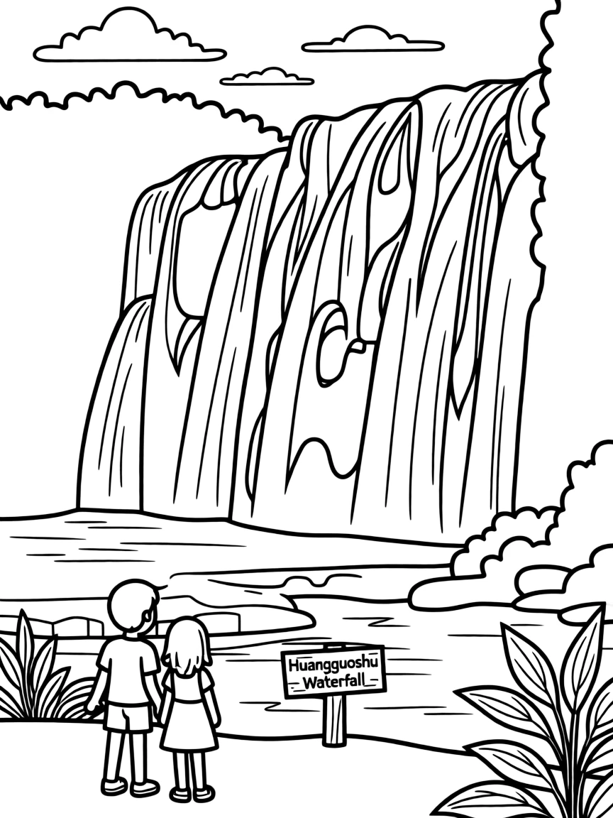 (Guizhou) Huangguoshu Waterfall cascading down