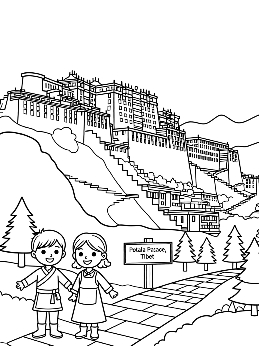 (Tibet) Potala Palace traditional Tibetan architecture