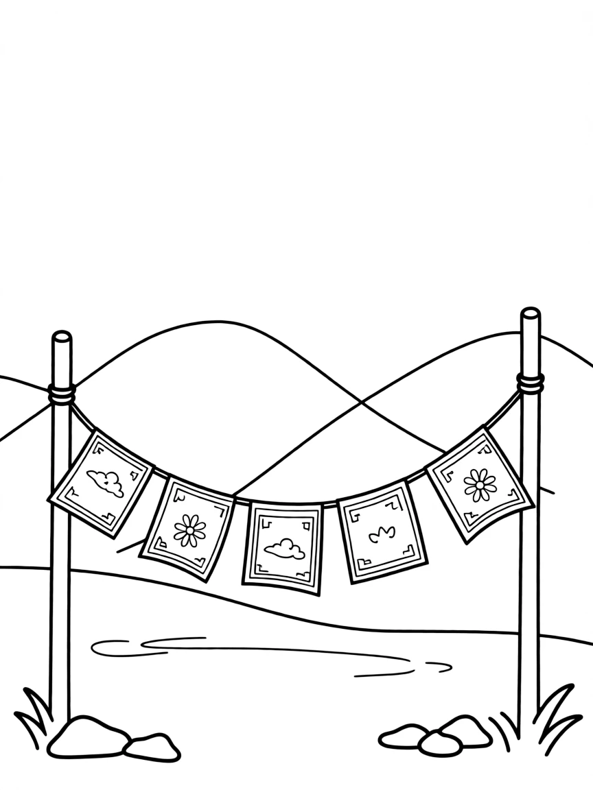 (Tibet) Traditional Tibetan prayer flags