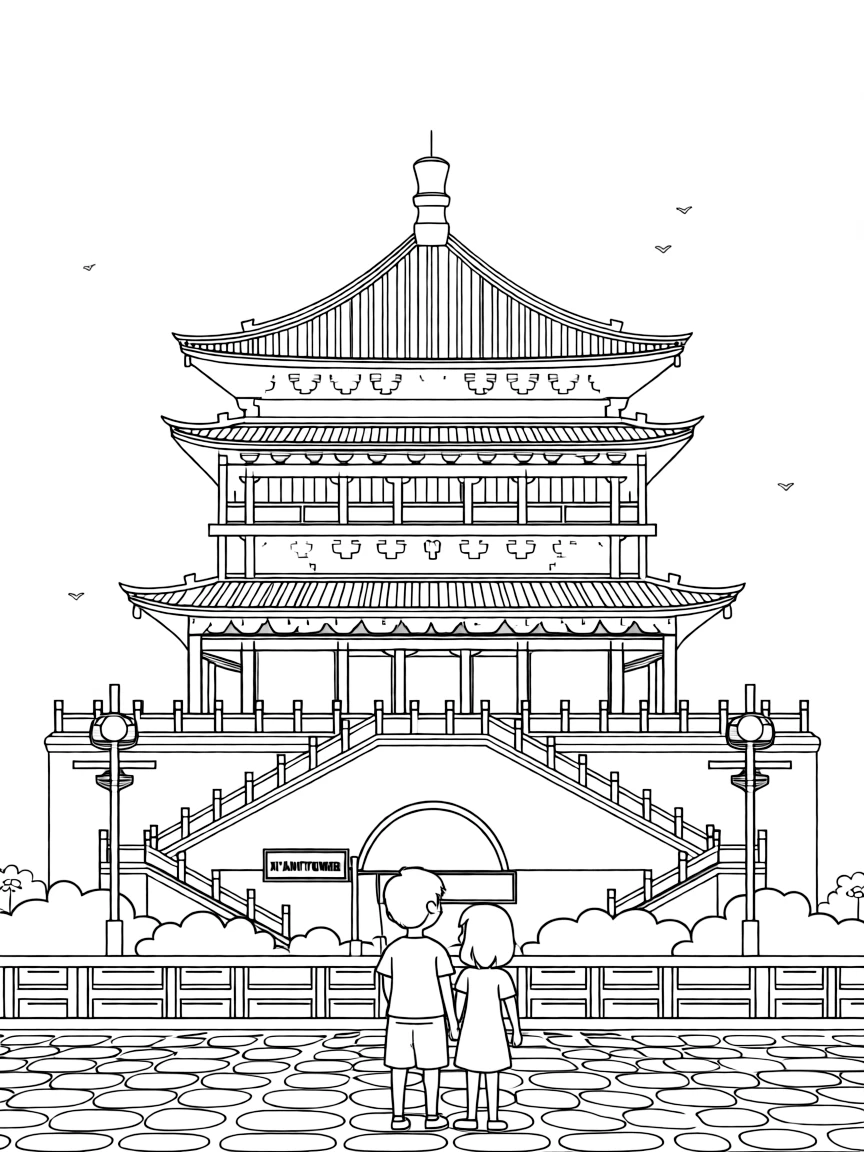 (Shaanxi) Bell Tower in Xi'an city center
