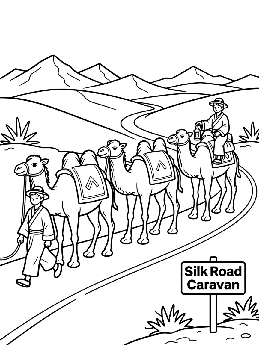 (Gansu) Traditional Silk Road camel caravan