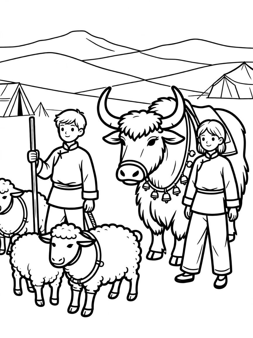 (Qinghai) Traditional yak and sheep herding
