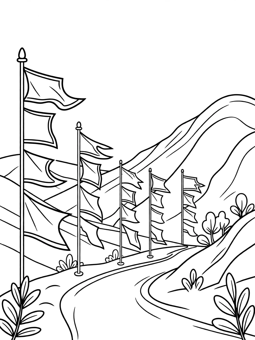 (Qinghai) Mountain pass with prayer flags