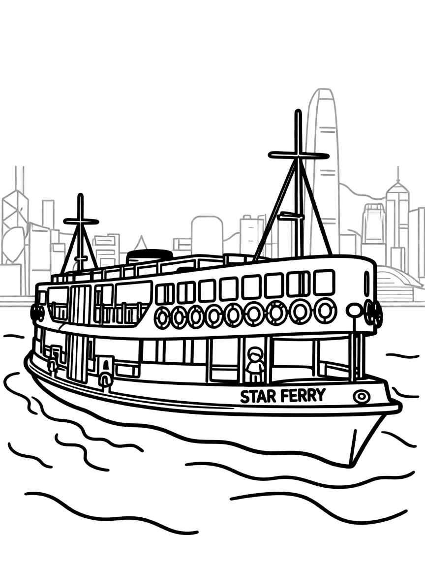 (Hong Kong) Star Ferry crossing harbor