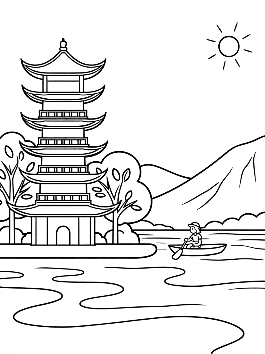 (Taiwan) Sun Moon Lake with pagoda