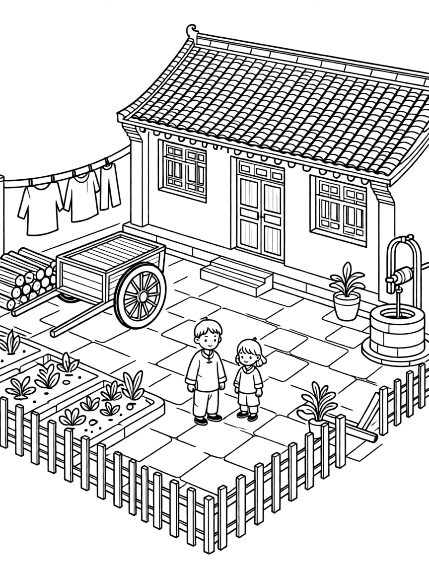 (Hebei) Traditional rural farmhouse courtyard