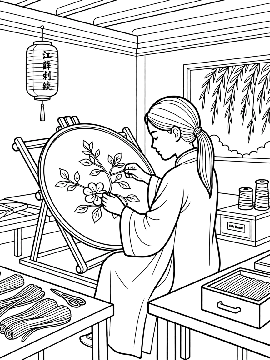 (Jiangsu) Traditional Chinese silk embroidery workshop