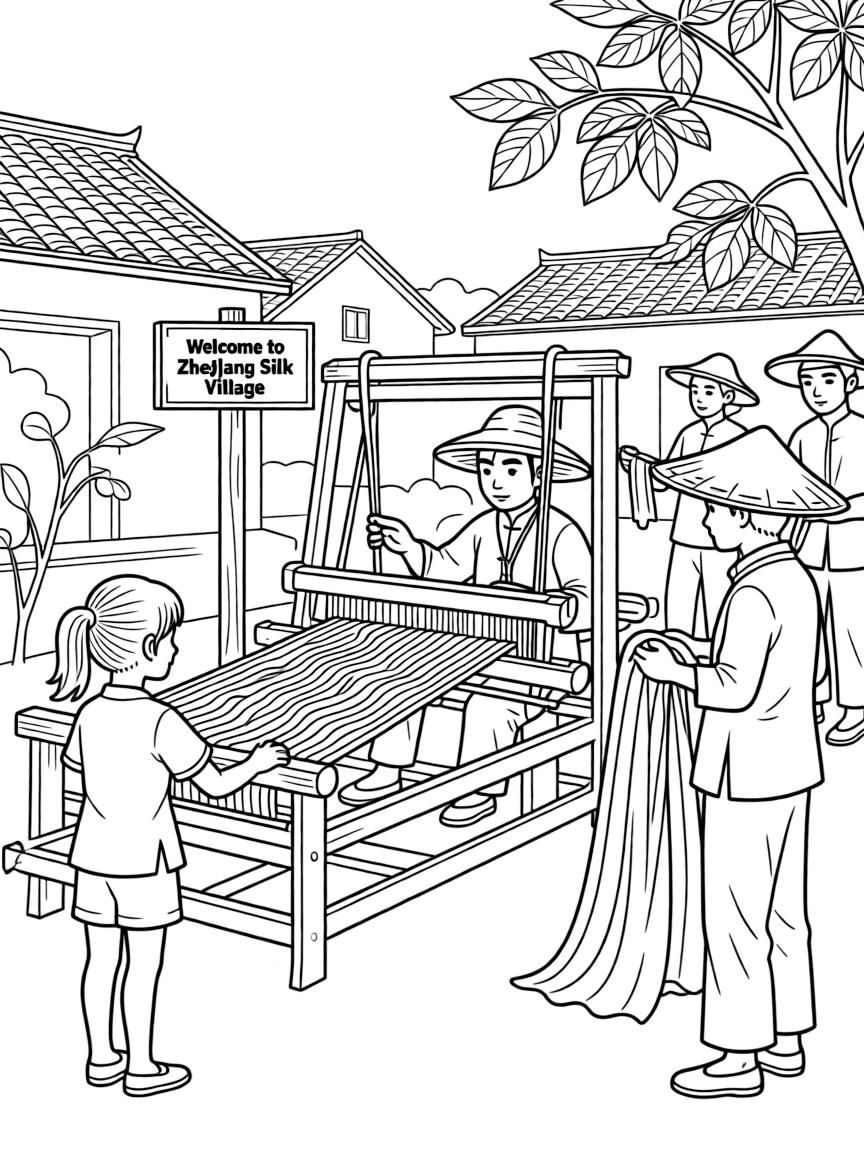 (Zhejiang) Traditional Chinese silk weaving village