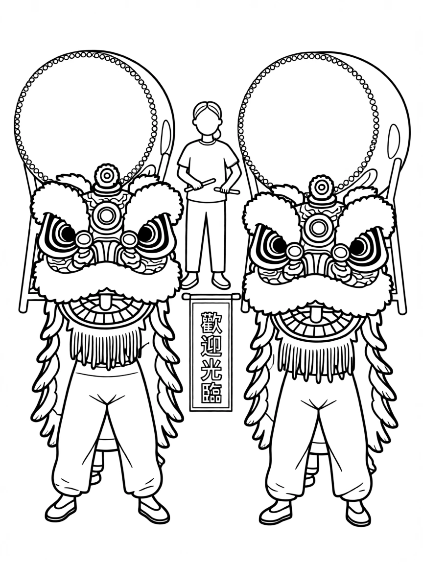 (Guangdong) Traditional Chinese lion dance troupe