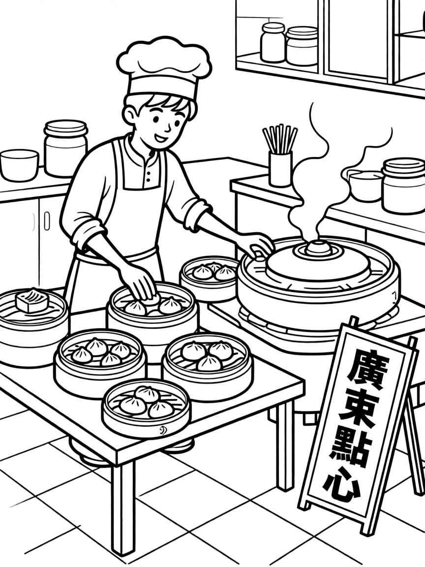 (Guangdong) Traditional Chinese dim sum kitchen