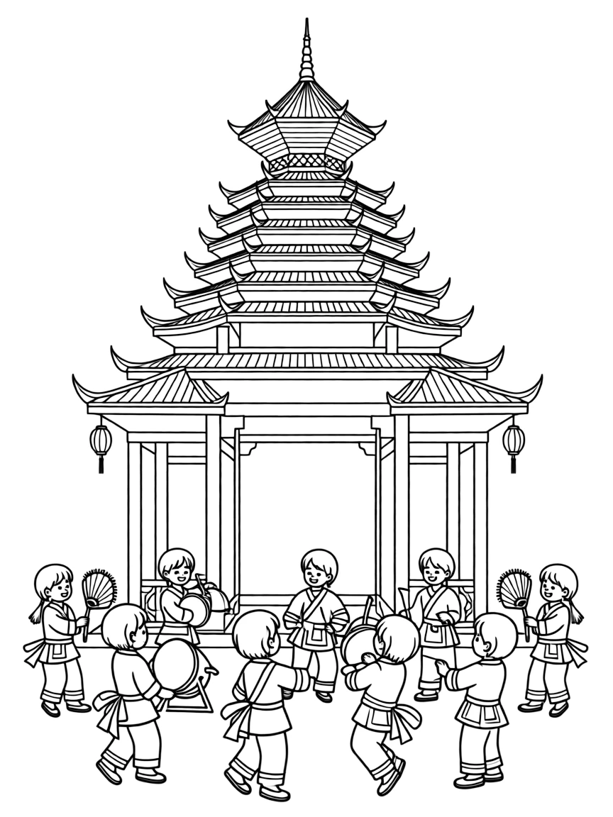 (Guizhou) Miao traditional drum tower gathering
