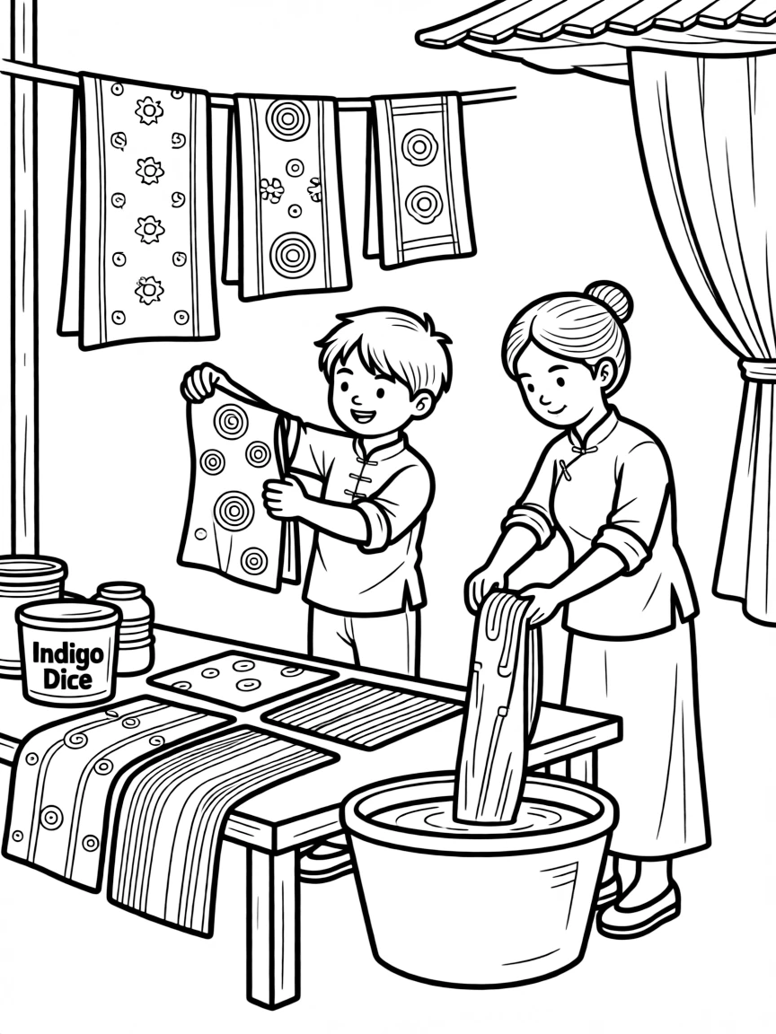 (Guizhou) Traditional Chinese indigo dyeing workshop