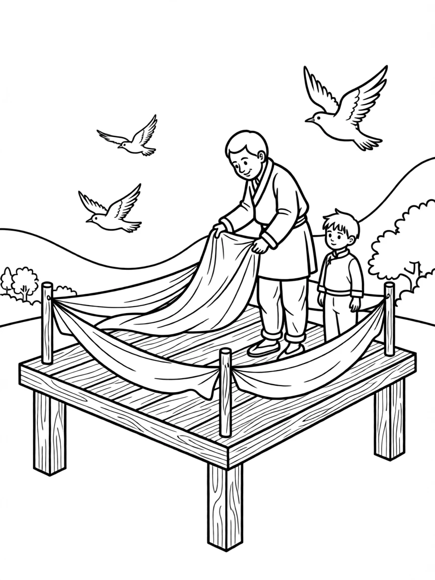 (Tibet) Traditional Tibetan sky burial platform