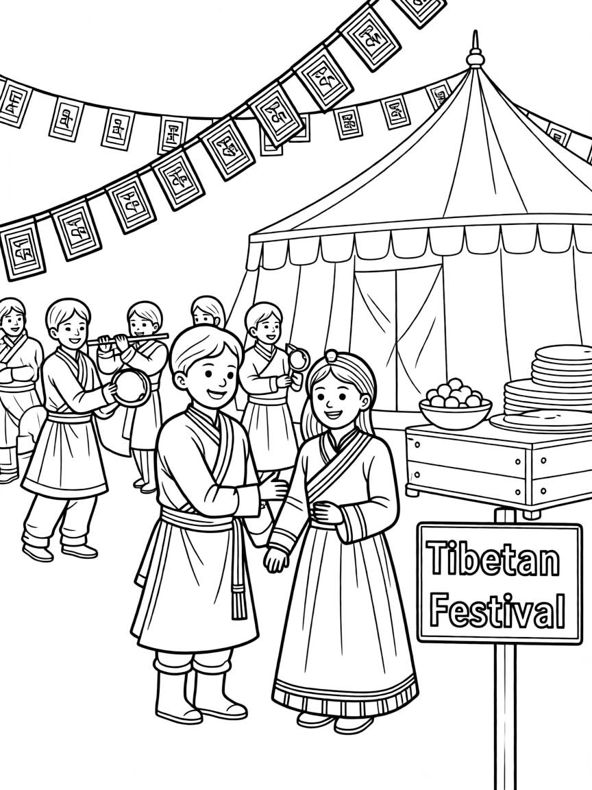 (Tibet) Traditional Tibetan festival celebration