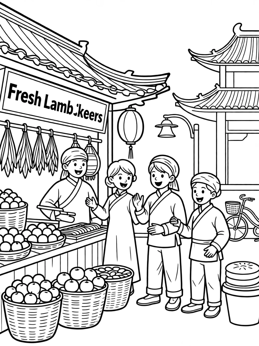 (Shaanxi) Xi'an Muslim Quarter traditional market