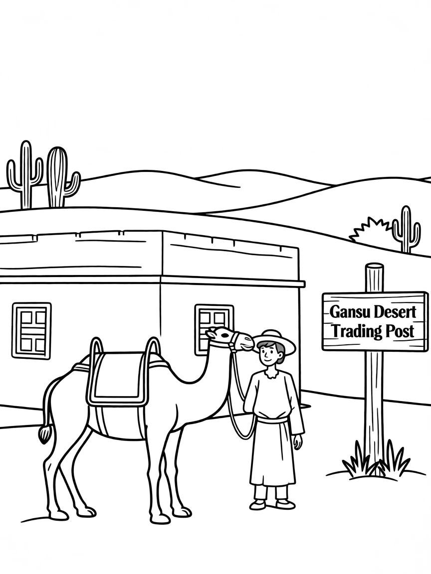 (Gansu) Traditional Chinese desert trading post
