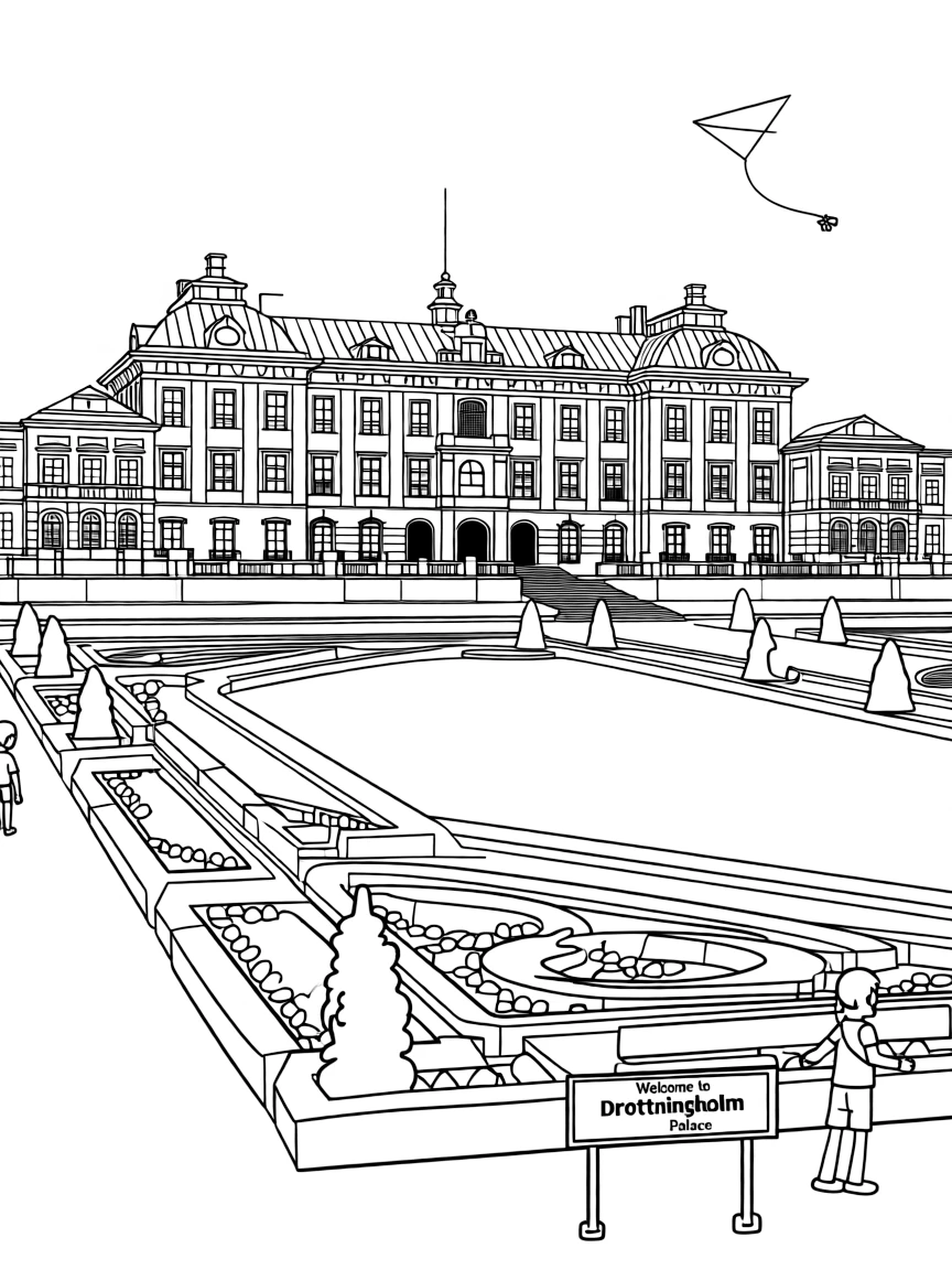 Drottningholm Palace with its baroque architecture and formal gardens