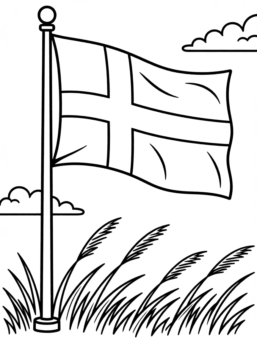 Swedish flag waving in the wind with its blue and yellow cross