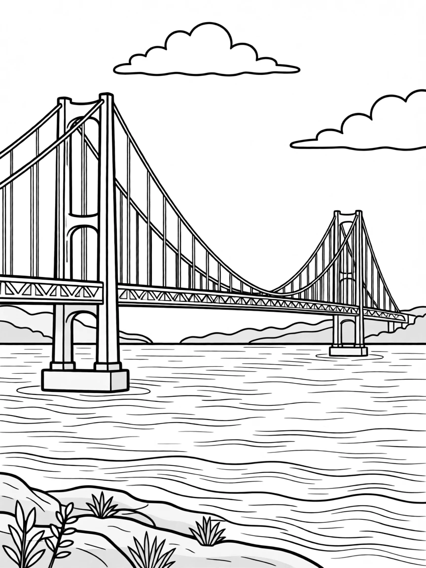 High Coast bridge spanning across the water