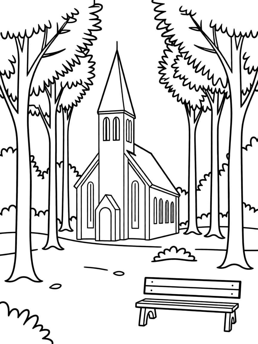 Skogskyrkogården (Woodland Cemetery) with its chapel and trees