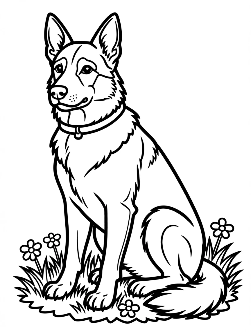 (Germany) German shepherd dog in a sitting position