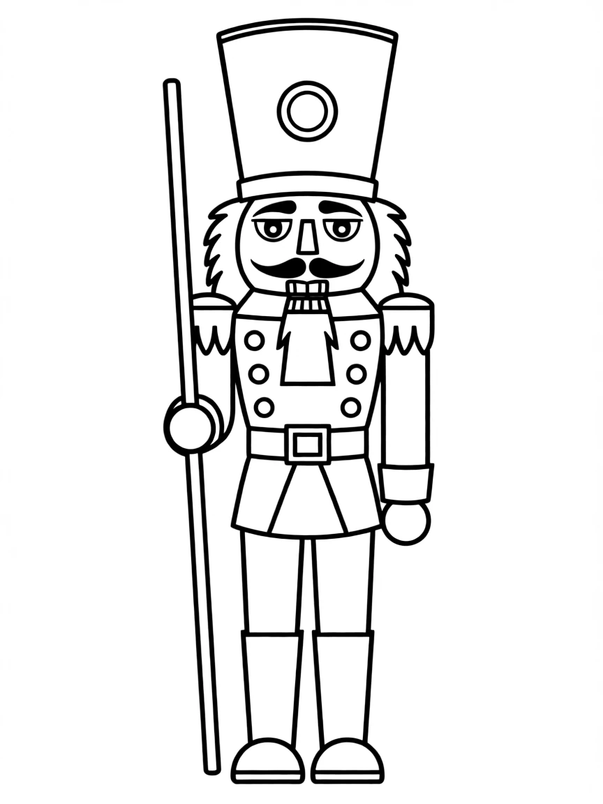 (Germany) Nutcracker soldier figure with uniform and hat