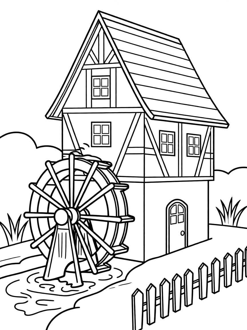 (Germany) Traditional German mill with large water wheel