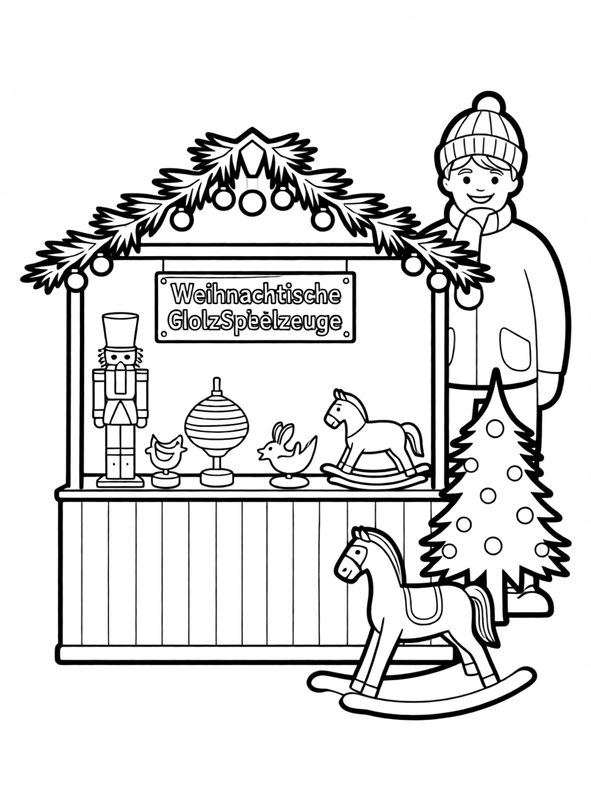 (Germany) Traditional German Christmas market wooden toys