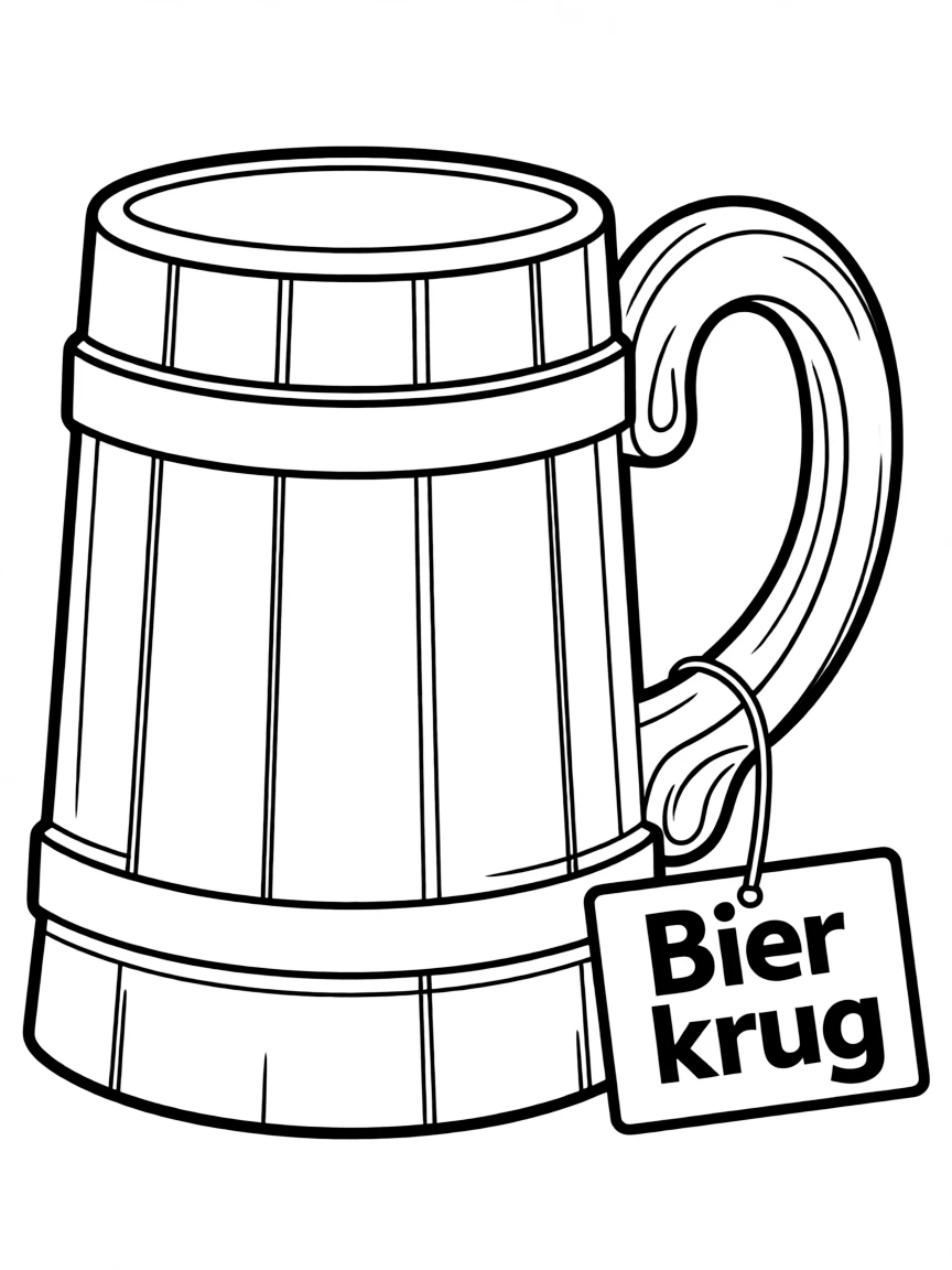 (Germany) Traditional German wooden beer mug
