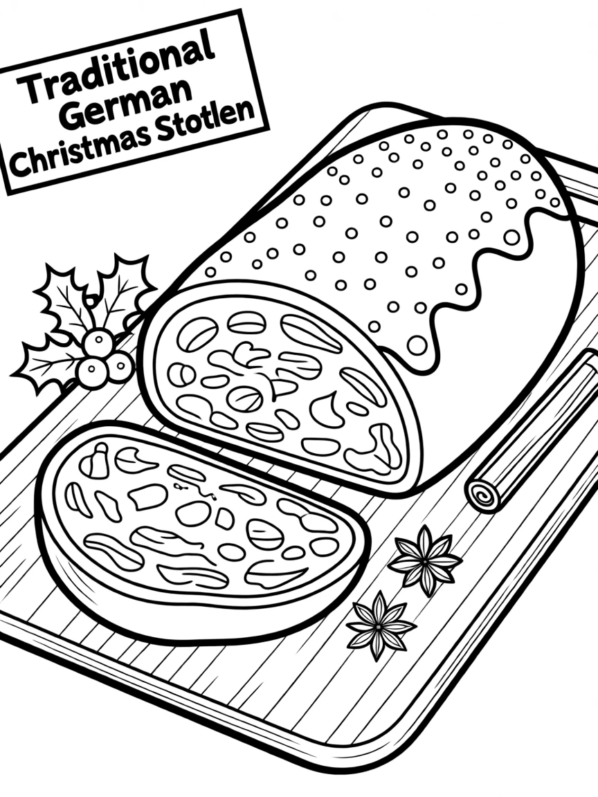 (Germany) Traditional German Christmas stollen bread