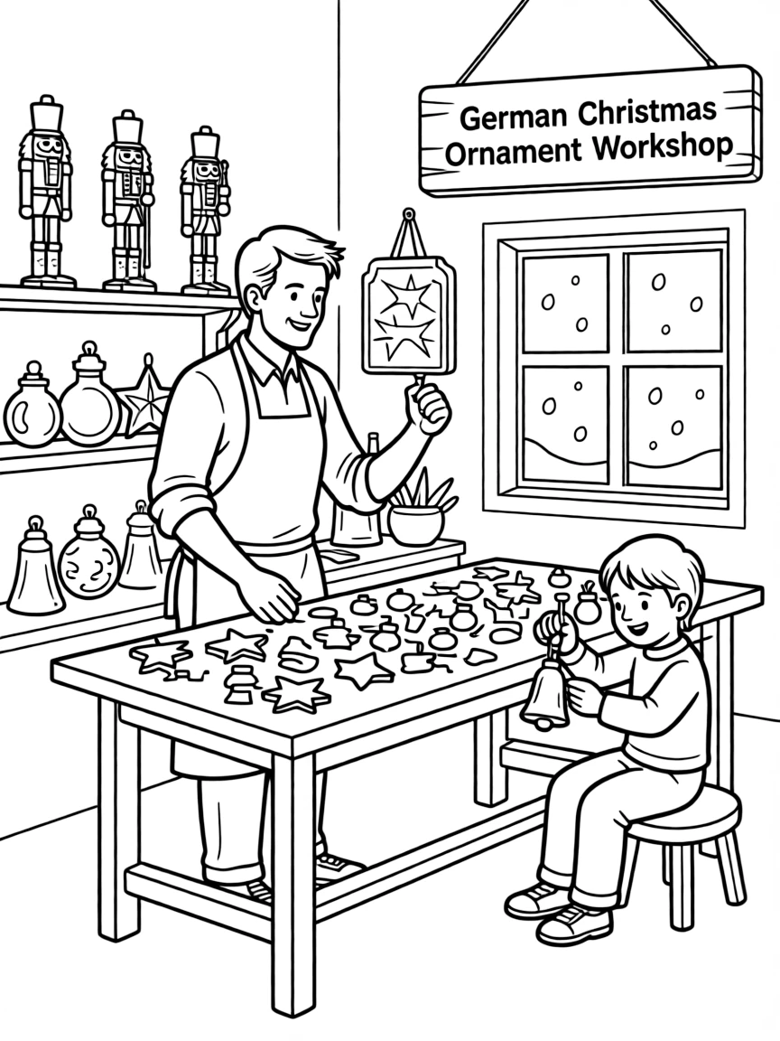 (Germany) German Christmas ornament maker's workshop