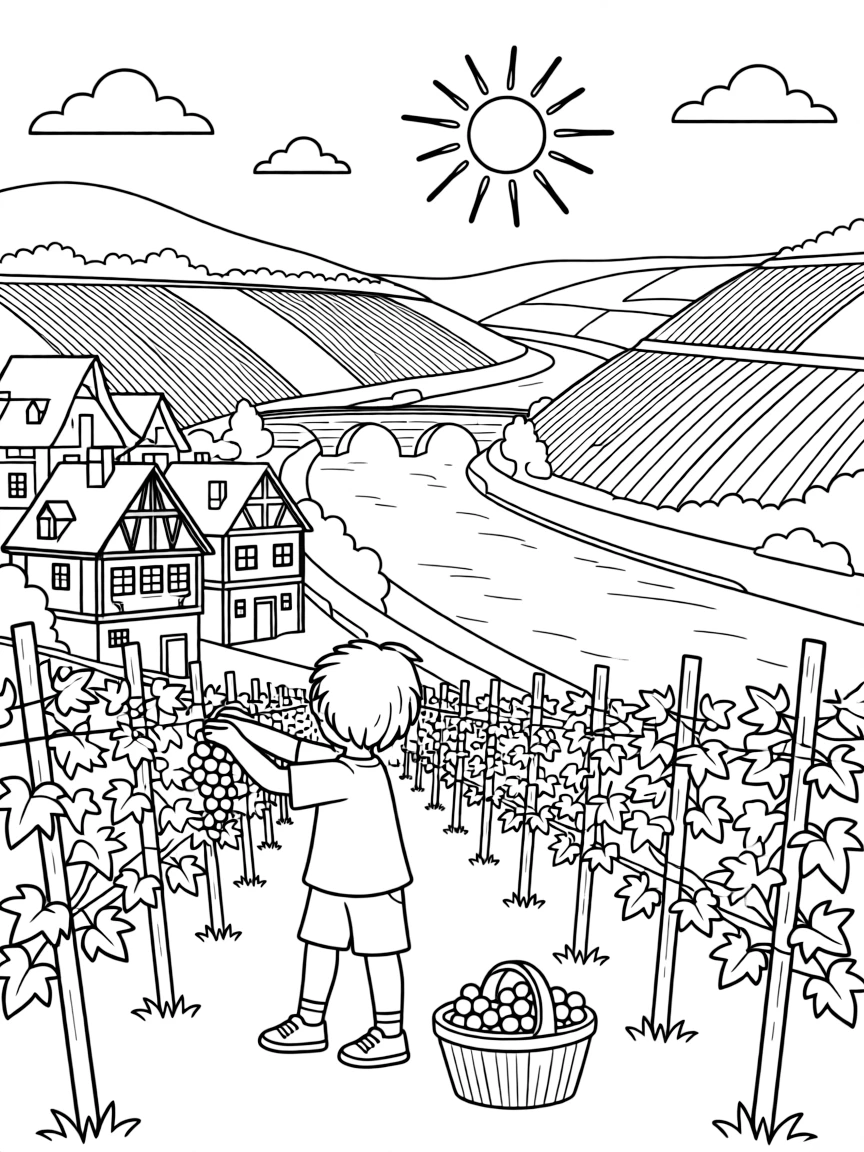 (Germany) Rhine Valley vineyard landscape