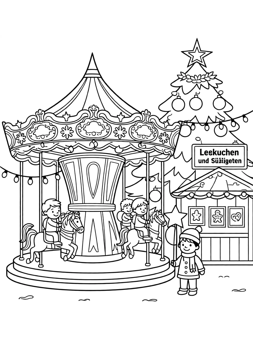 (Germany) German Christmas market carousel