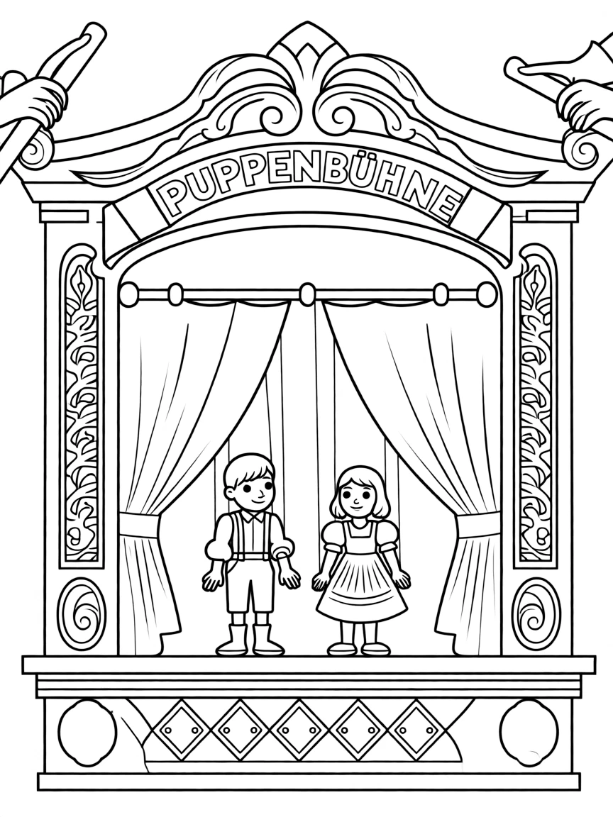 (Germany) Traditional German puppet theater stage