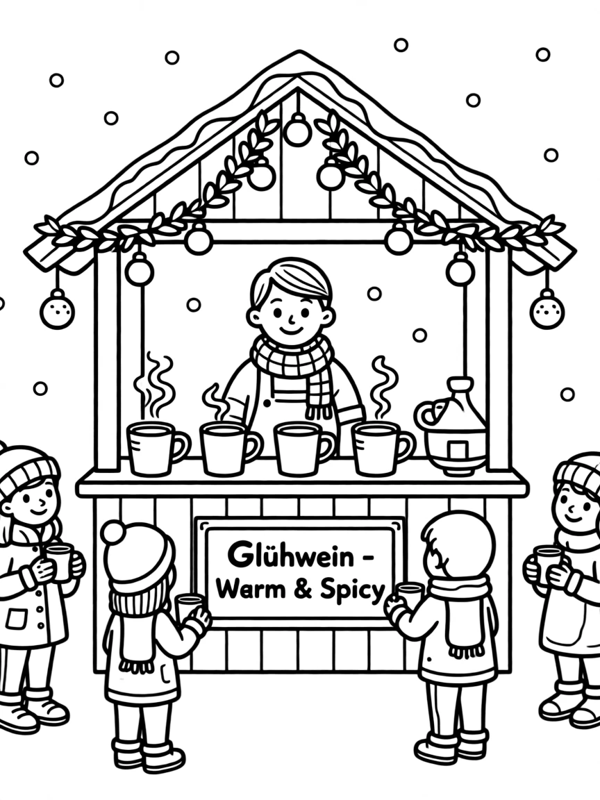 (Germany) Christmas market glühwein (mulled wine) stand