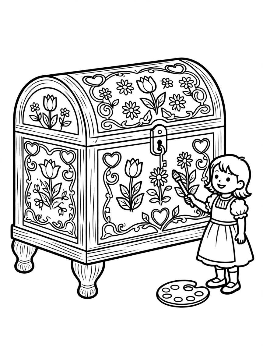 (Germany) German folk art painted furniture