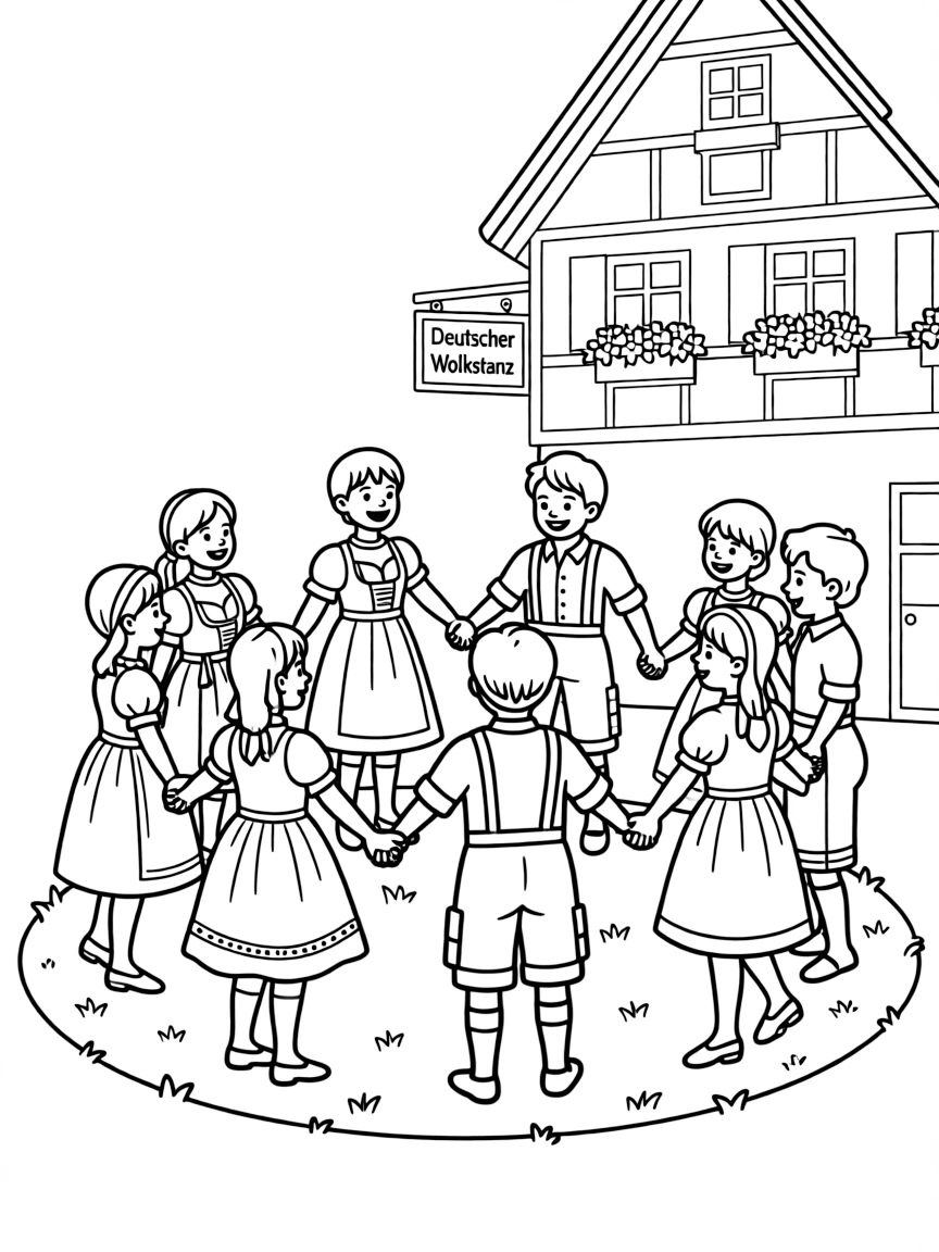 (Germany) German traditional folk dance circle