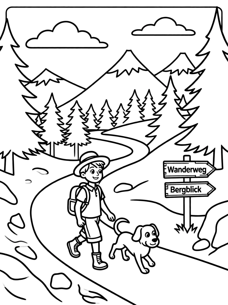 (Germany) Bavarian mountain hiking trail scene
