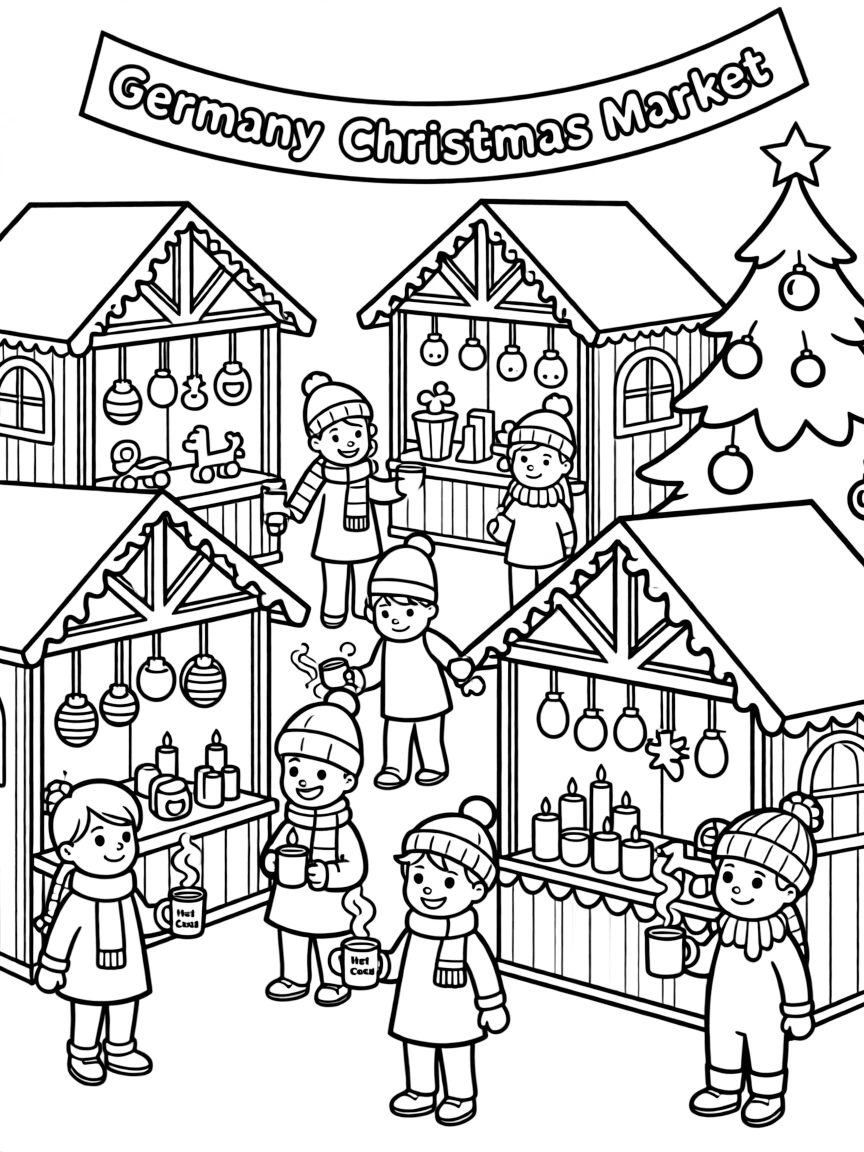 (Germany) Christmas market wooden craft stalls