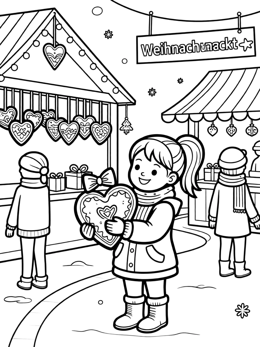 (Germany) Christmas market gingerbread heart cookies