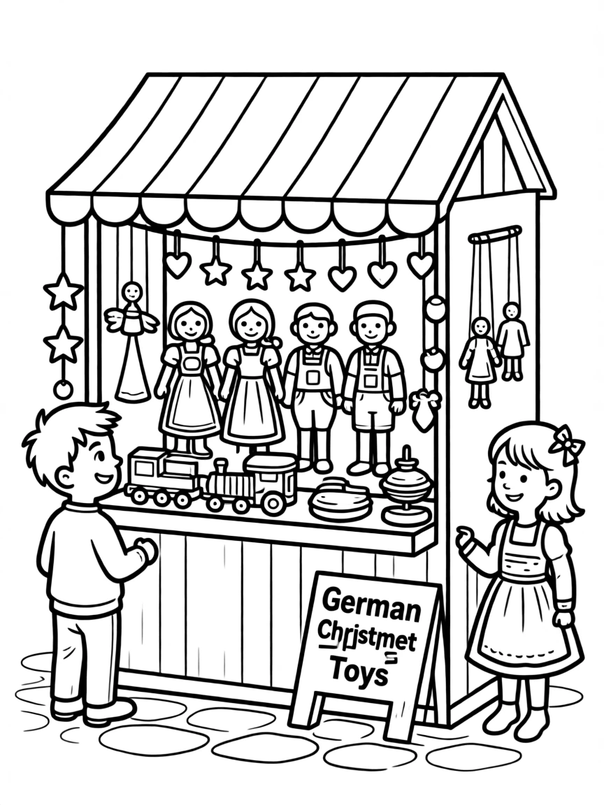 (Germany) Christmas market traditional toy display